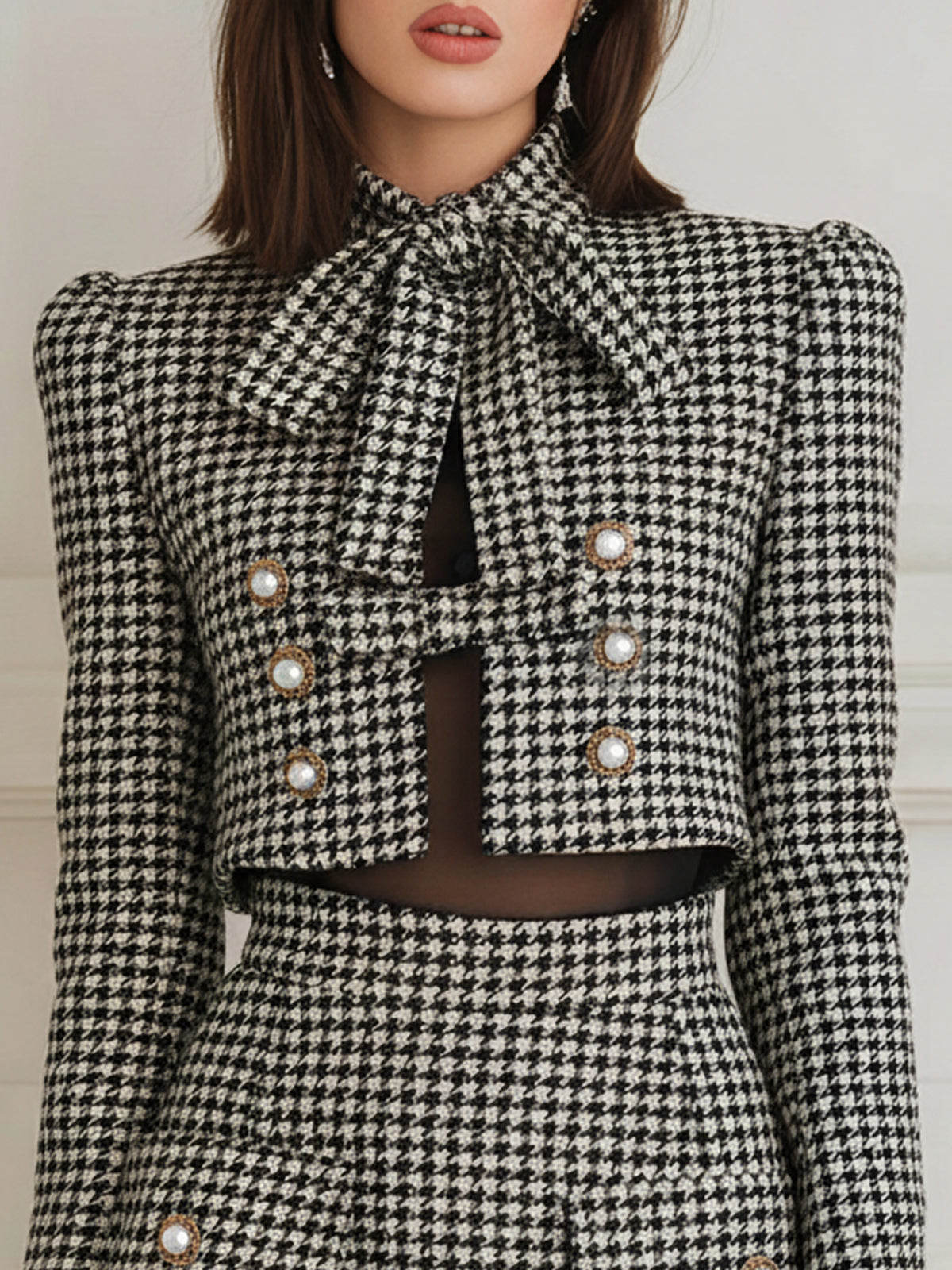 Saphira - Completo con Bottoni a Perla e Tasche a Vichy