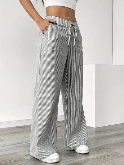 Pantaloni Strappati a Righe Louise