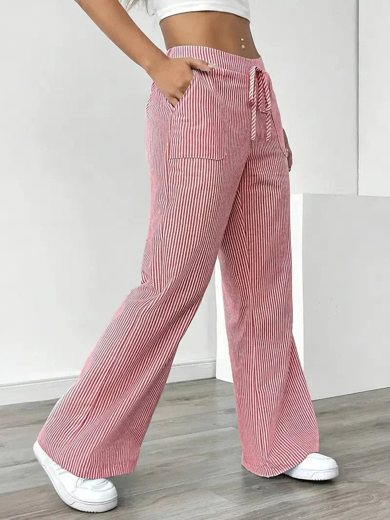 Pantaloni Strappati a Righe Louise