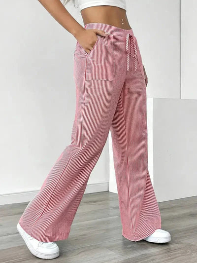 Pantaloni Strappati a Righe Louise