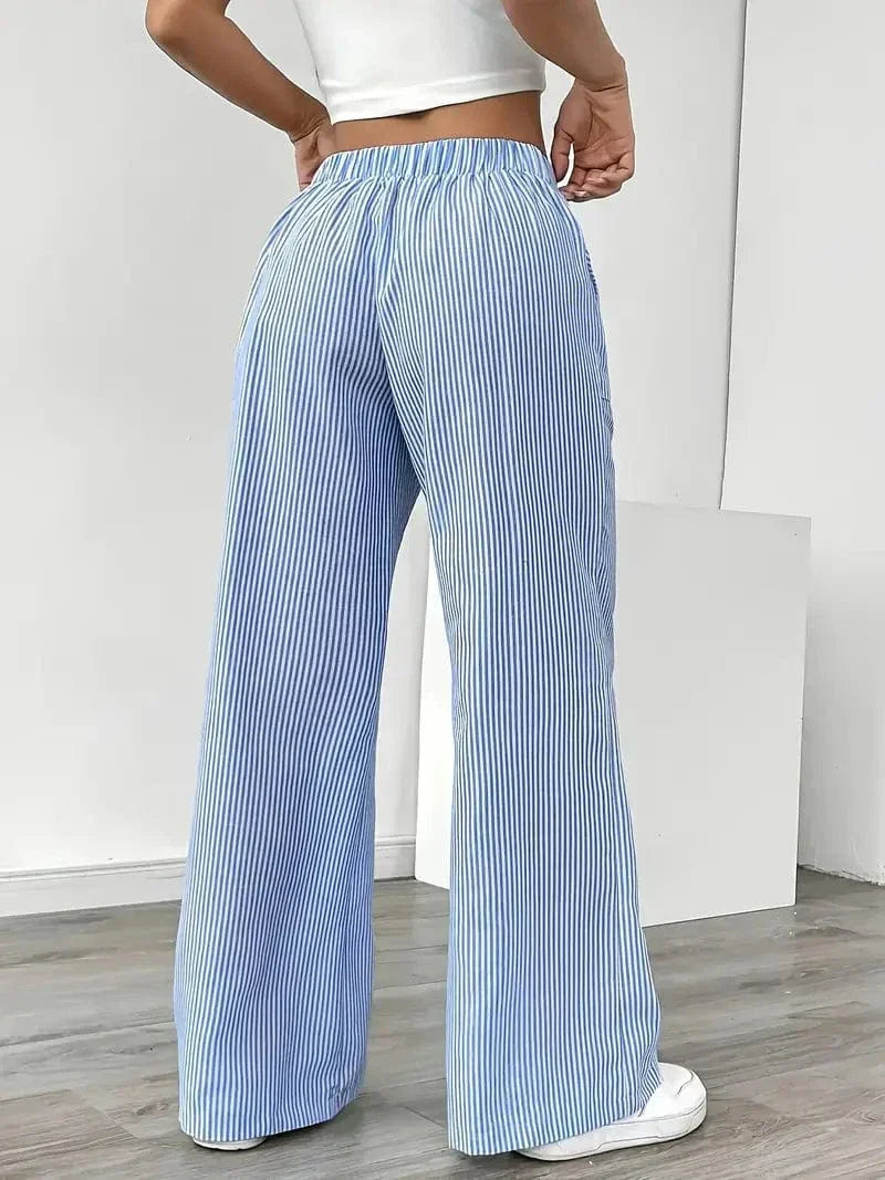 Pantaloni Strappati a Righe Louise