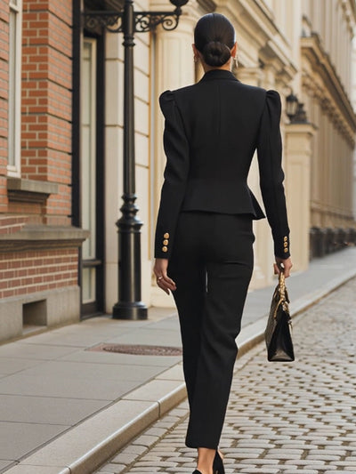 Steffie - Completo Slim con Pieghe e Zip