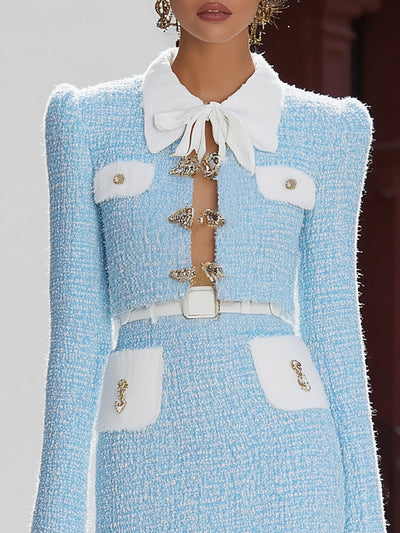 Andrea - Set Hollow Blu e Bianco in Tweed