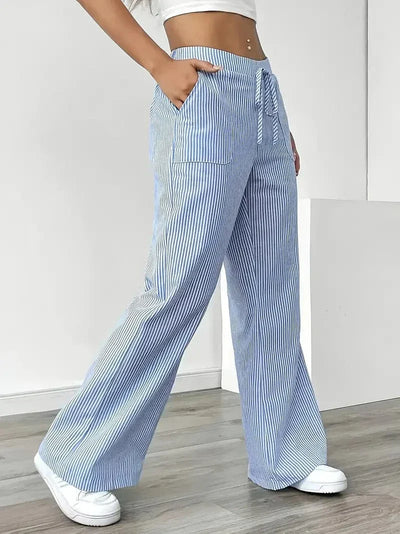 Pantaloni Strappati a Righe Louise