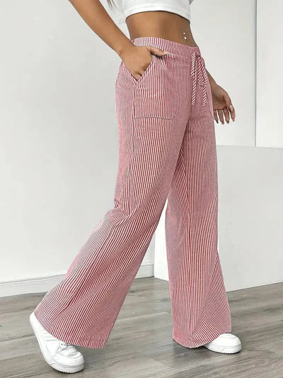 Pantaloni Strappati a Righe Louise