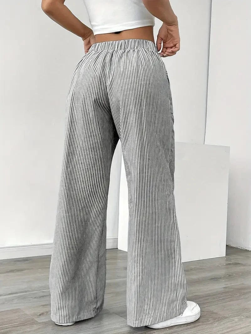 Pantaloni Strappati a Righe Louise