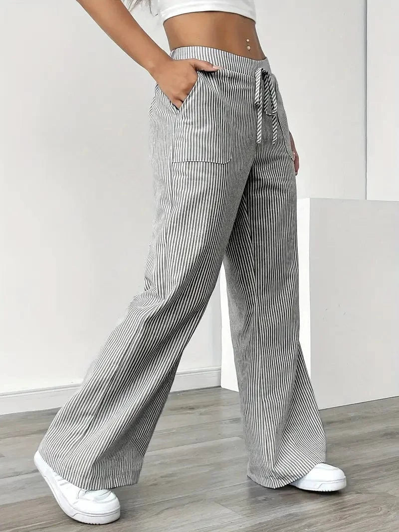 Pantaloni Strappati a Righe Louise