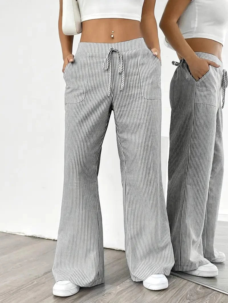 Pantaloni Strappati a Righe Louise