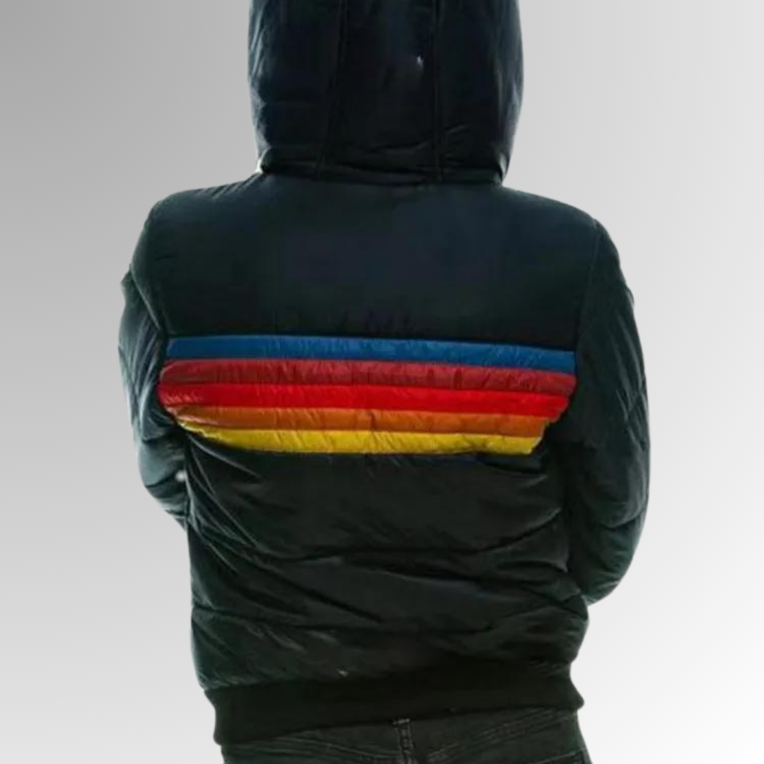 Faye™ Giacca Zip a Righe Arcobaleno