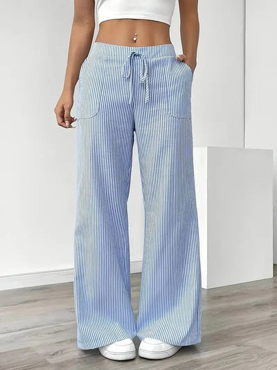 Pantaloni Strappati a Righe Louise