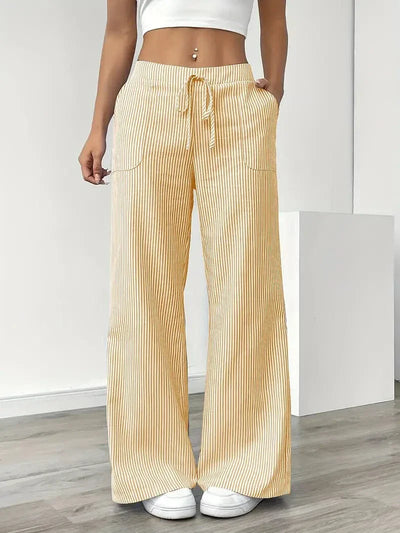 Pantaloni Strappati a Righe Louise