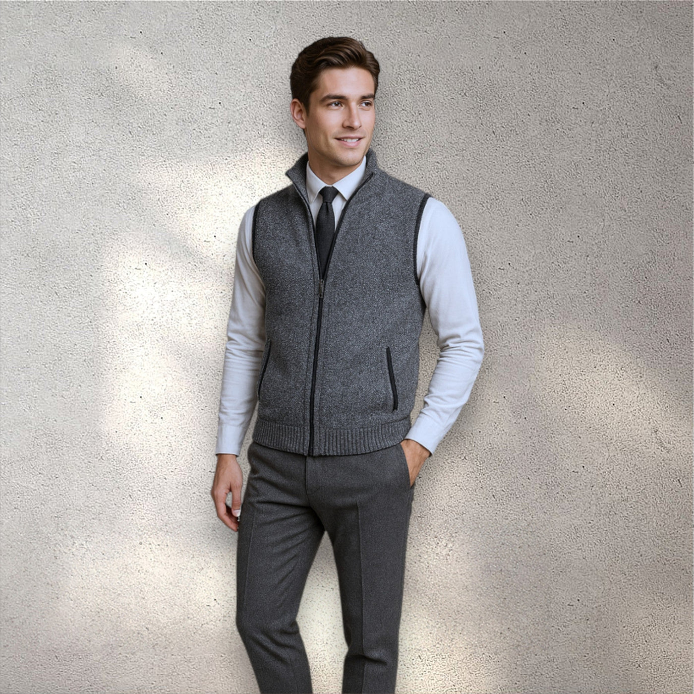 Levi | Gilet in Maglia con Zip Completa