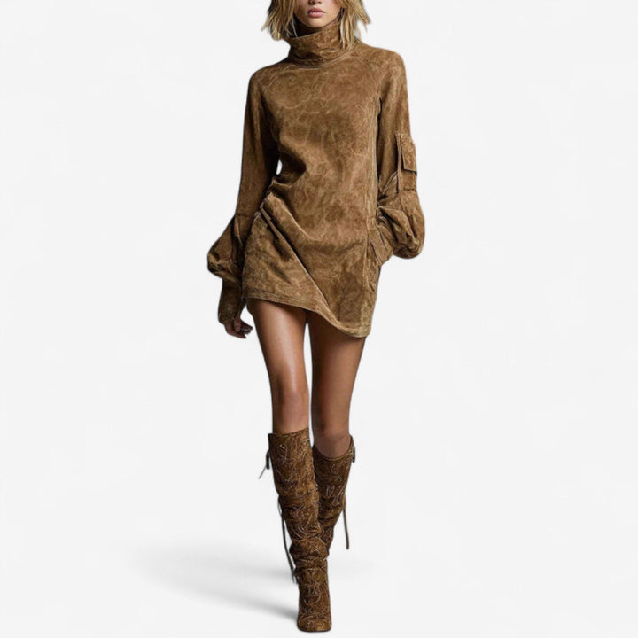 TANIA™|ABITO MINI A COLLO ALTO