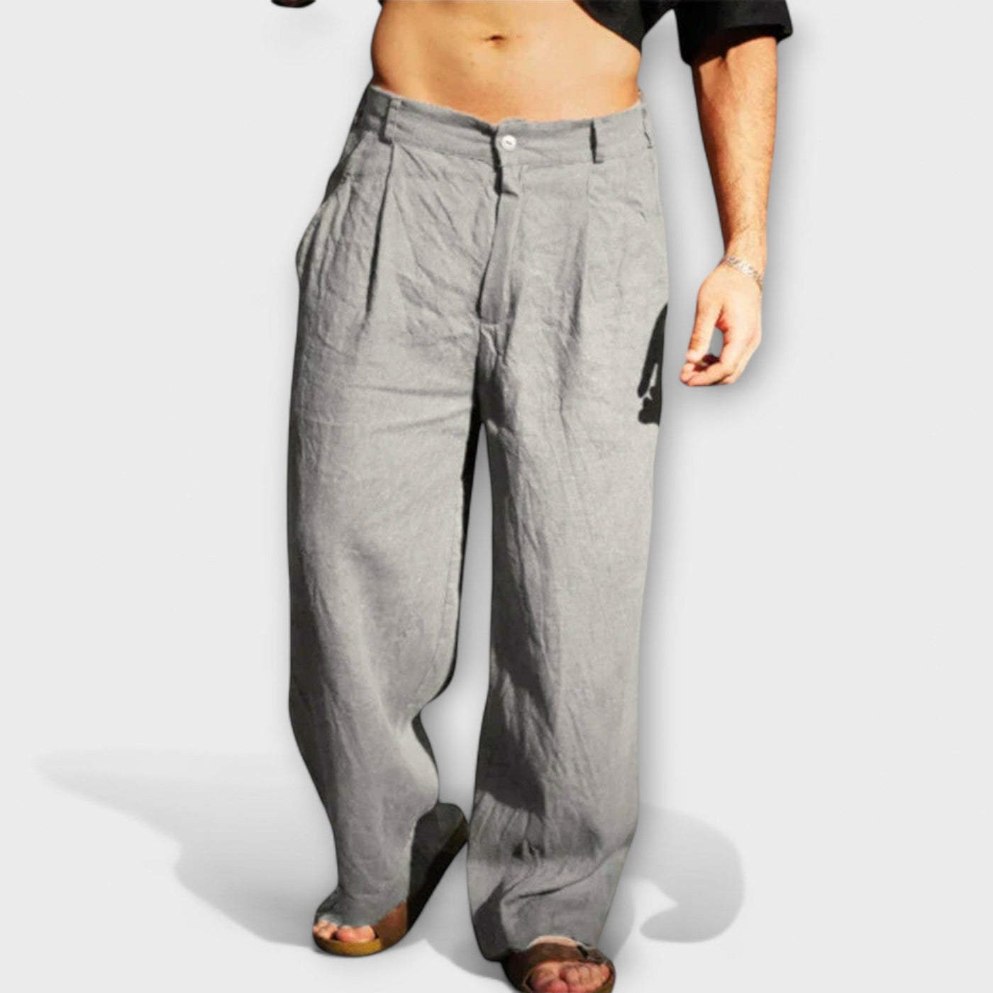 Pantaloni larghi in lino