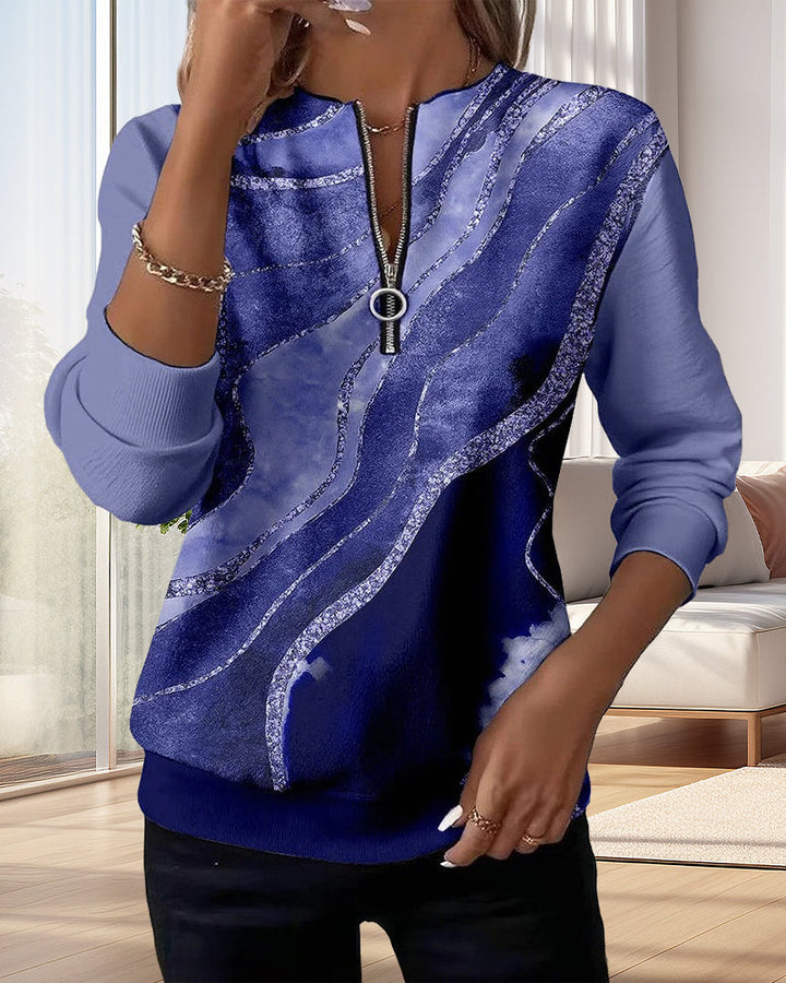 Lera | Felpa con mezza zip e stampa vintage