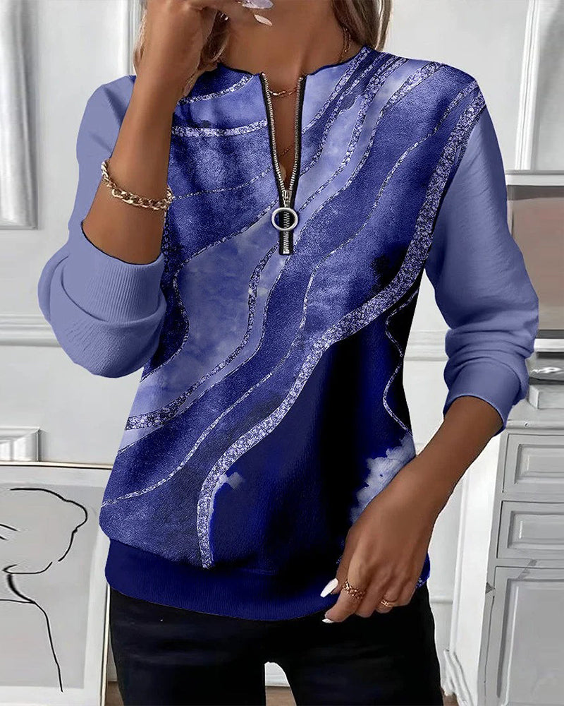 Lera | Felpa con mezza zip e stampa vintage