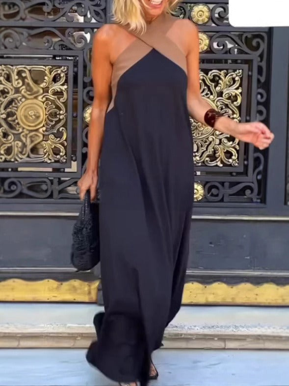 Chiessa | Abito Elegante con Schiena Scoperta e Collo Incrociato alla Moda