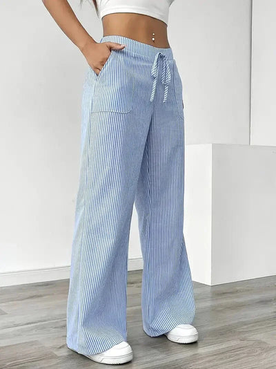 Pantaloni Strappati a Righe Louise