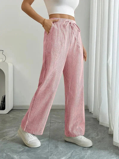 Pantaloni Strappati a Righe Louise