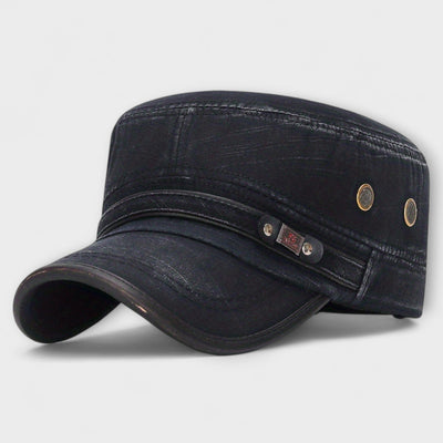 Cappello Piatto in Cotone Vintage