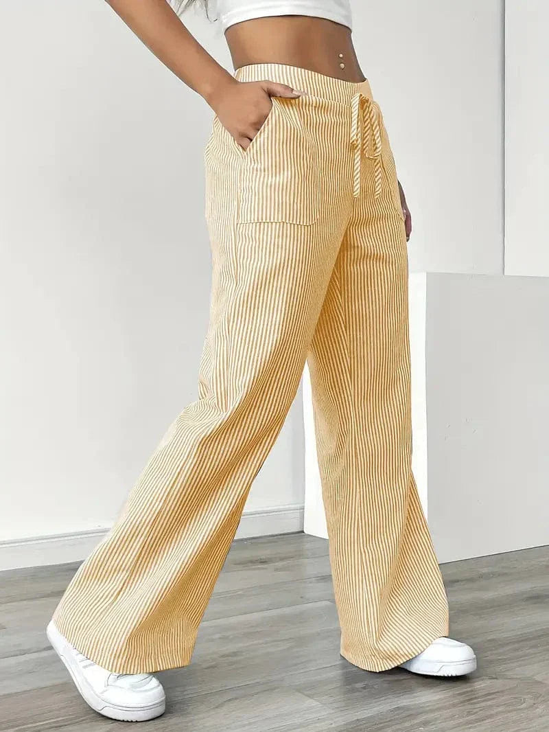 Pantaloni Strappati a Righe Louise