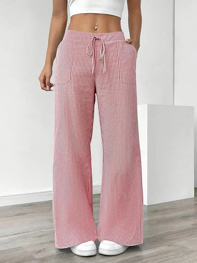 Pantaloni Strappati a Righe Louise