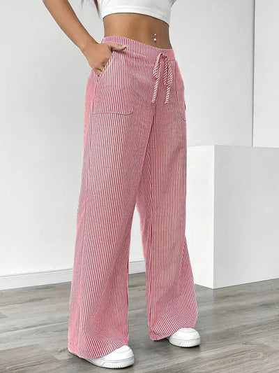 Pantaloni Strappati a Righe Louise