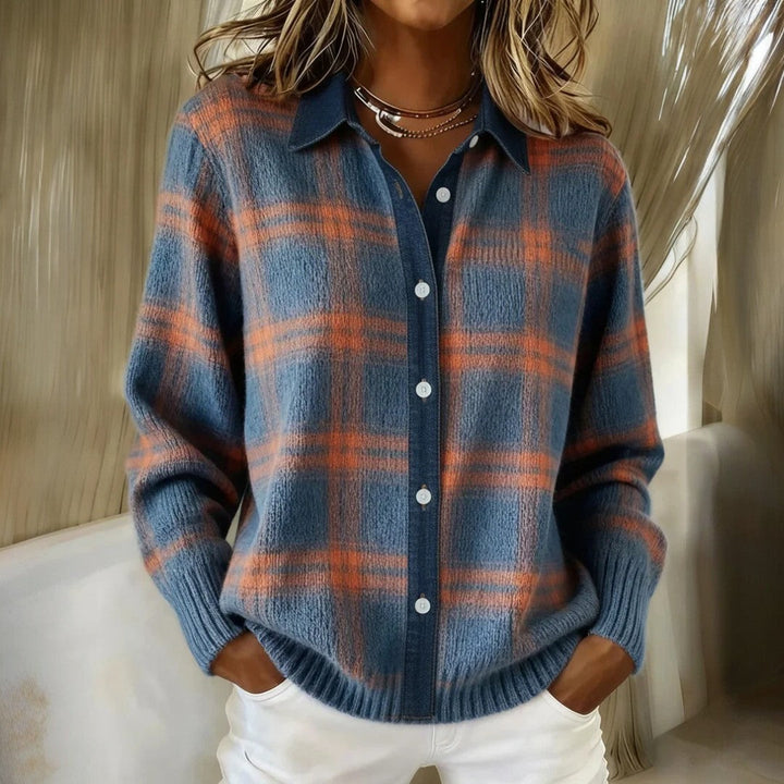 GIULIA - Blusa a quadri in calde tonalità