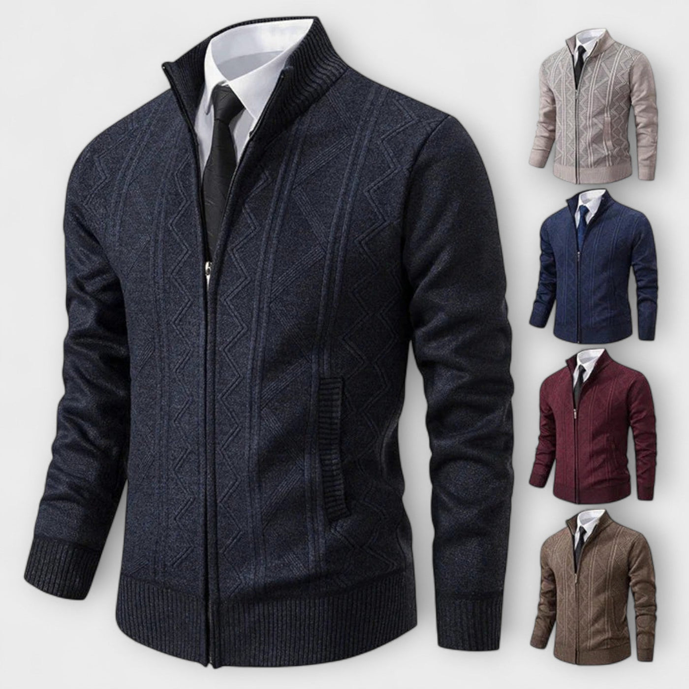 Dawson™ – Cardigan con zip testurizzato