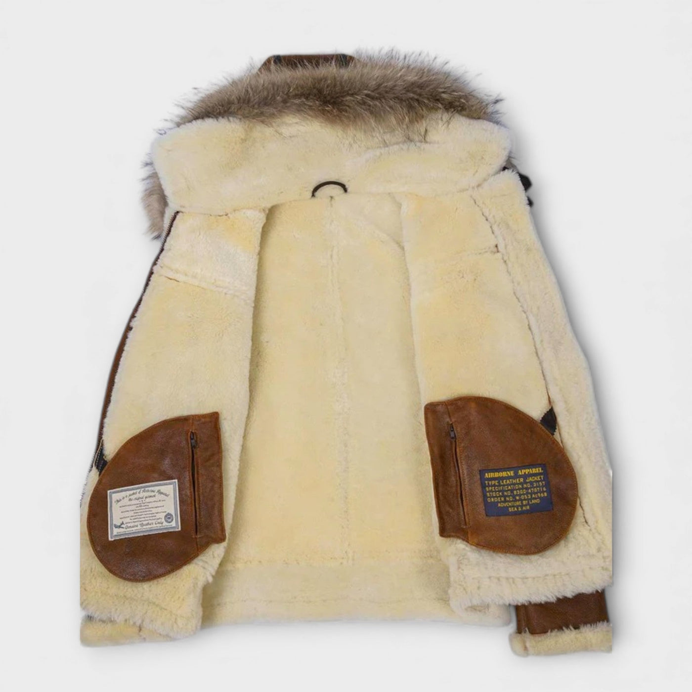 Aron™ | Giacca Bomber con Cappuccio in Pelliccia