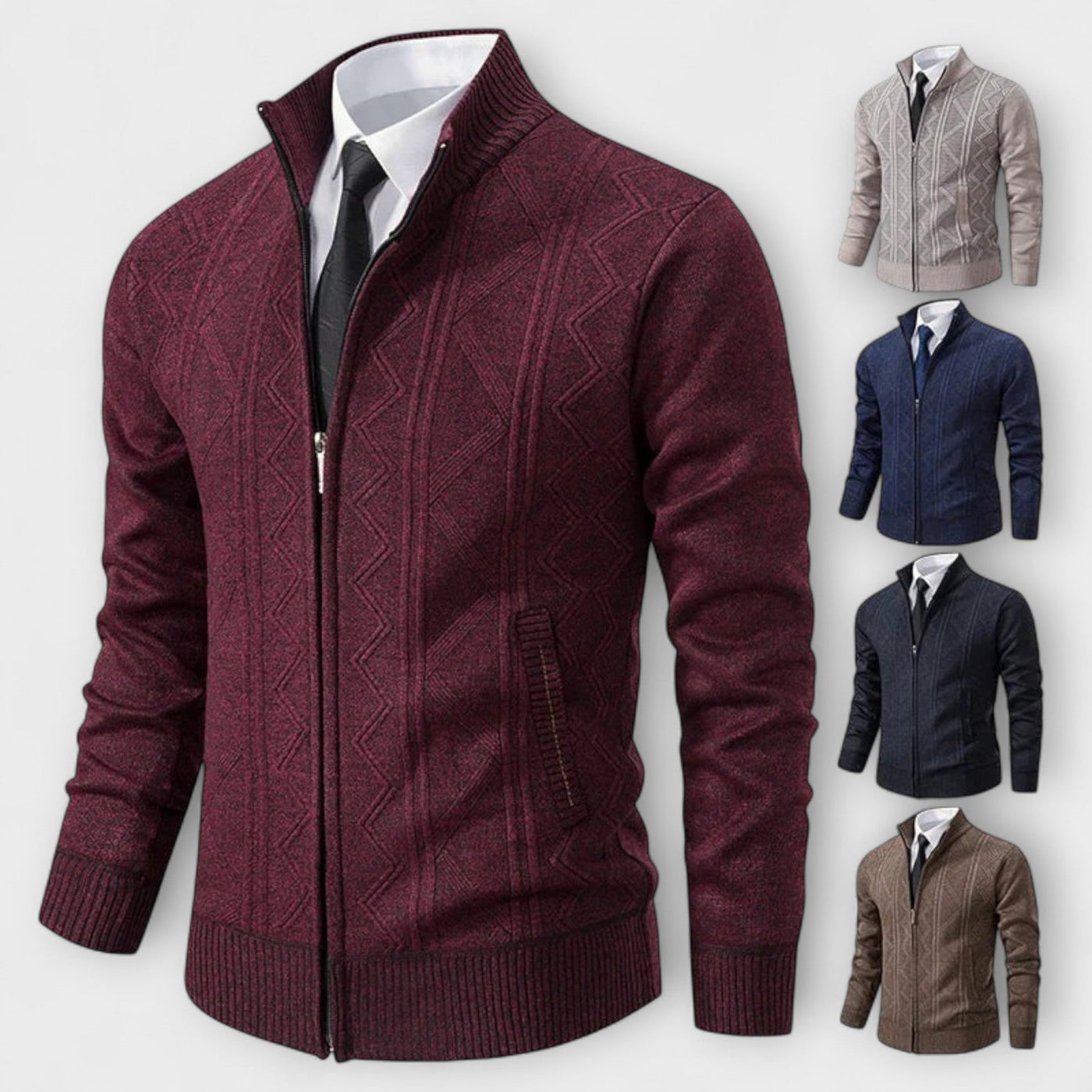 Dawson™ – Cardigan con zip testurizzato