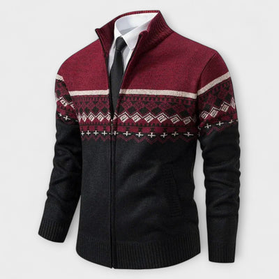 Howard™ – Cardigan con Zip in Maglia Nordica