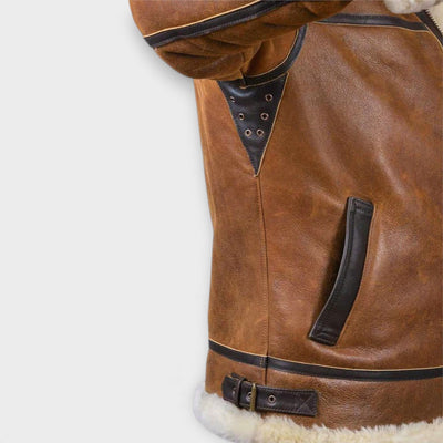 Aron™ | Giacca Bomber con Cappuccio in Pelliccia