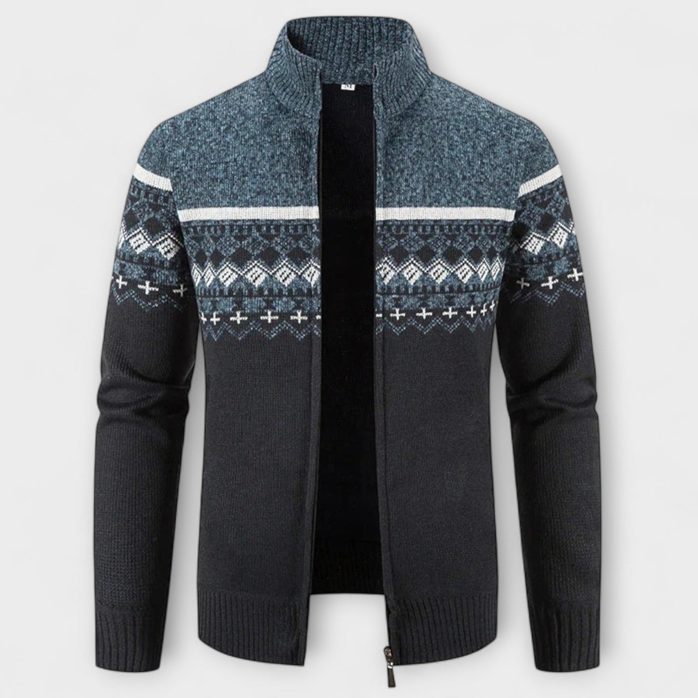 Howard™ – Cardigan con Zip in Maglia Nordica