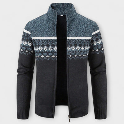 Howard™ – Cardigan con Zip in Maglia Nordica