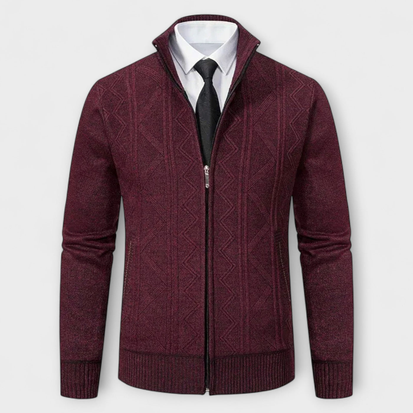Dawson™ – Cardigan con zip testurizzato