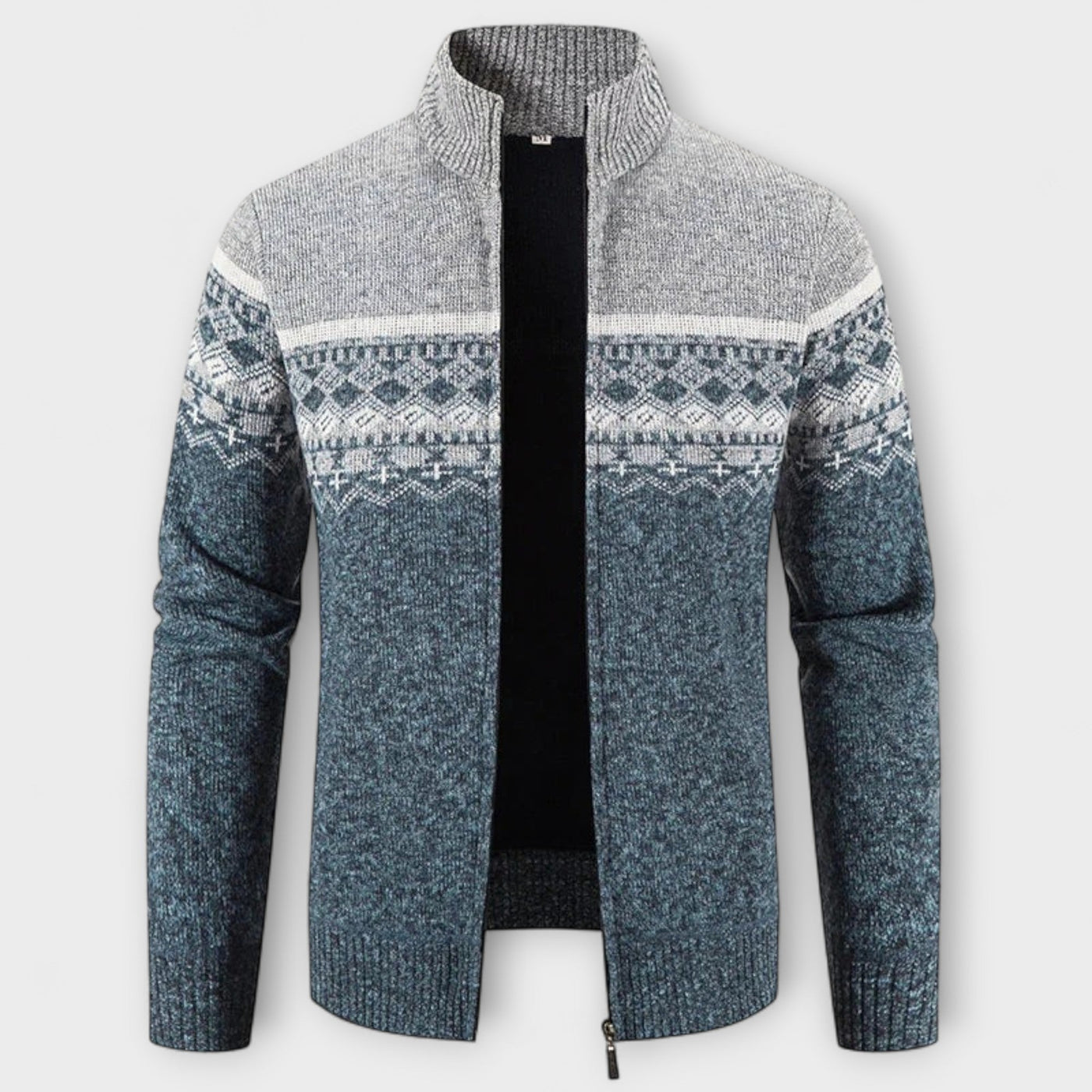 Howard™ – Cardigan con Zip in Maglia Nordica