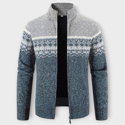 Howard™ – Cardigan con Zip in Maglia Nordica