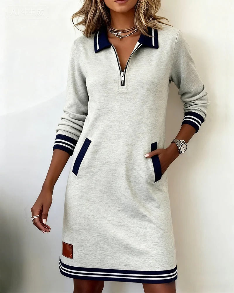 Olivia | Abito Chic in Cotone a Maniche Lunghe