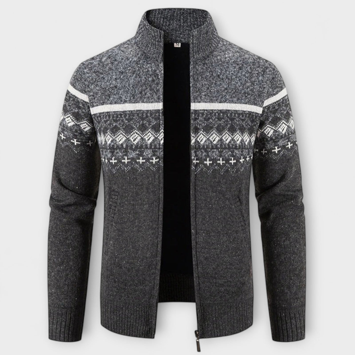 Howard™ – Cardigan con Zip in Maglia Nordica