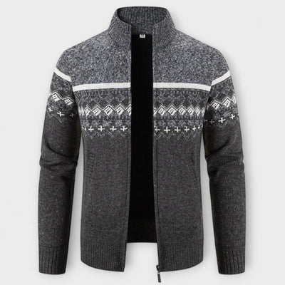 Howard™ – Cardigan con Zip in Maglia Nordica