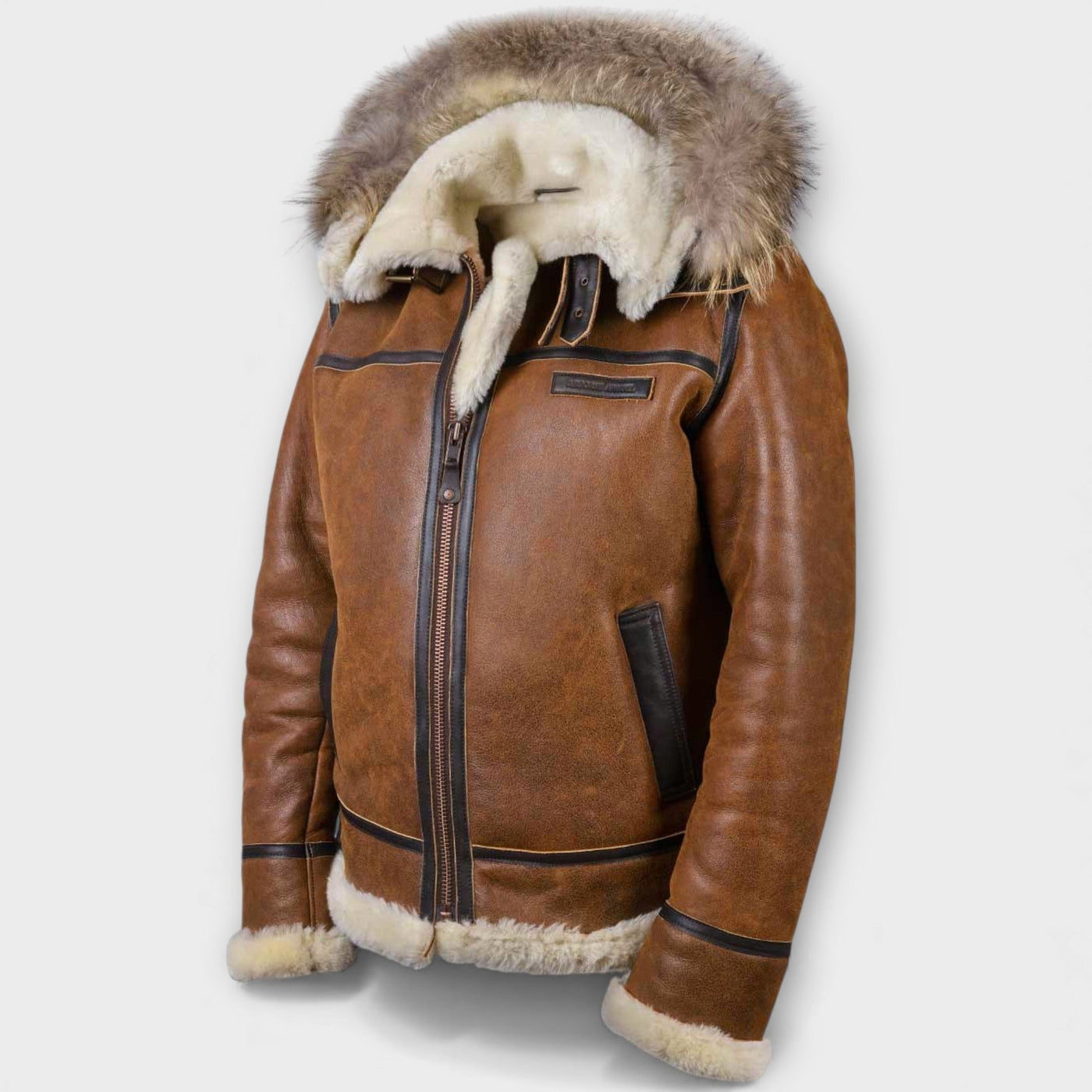 Aron™ | Giacca Bomber con Cappuccio in Pelliccia