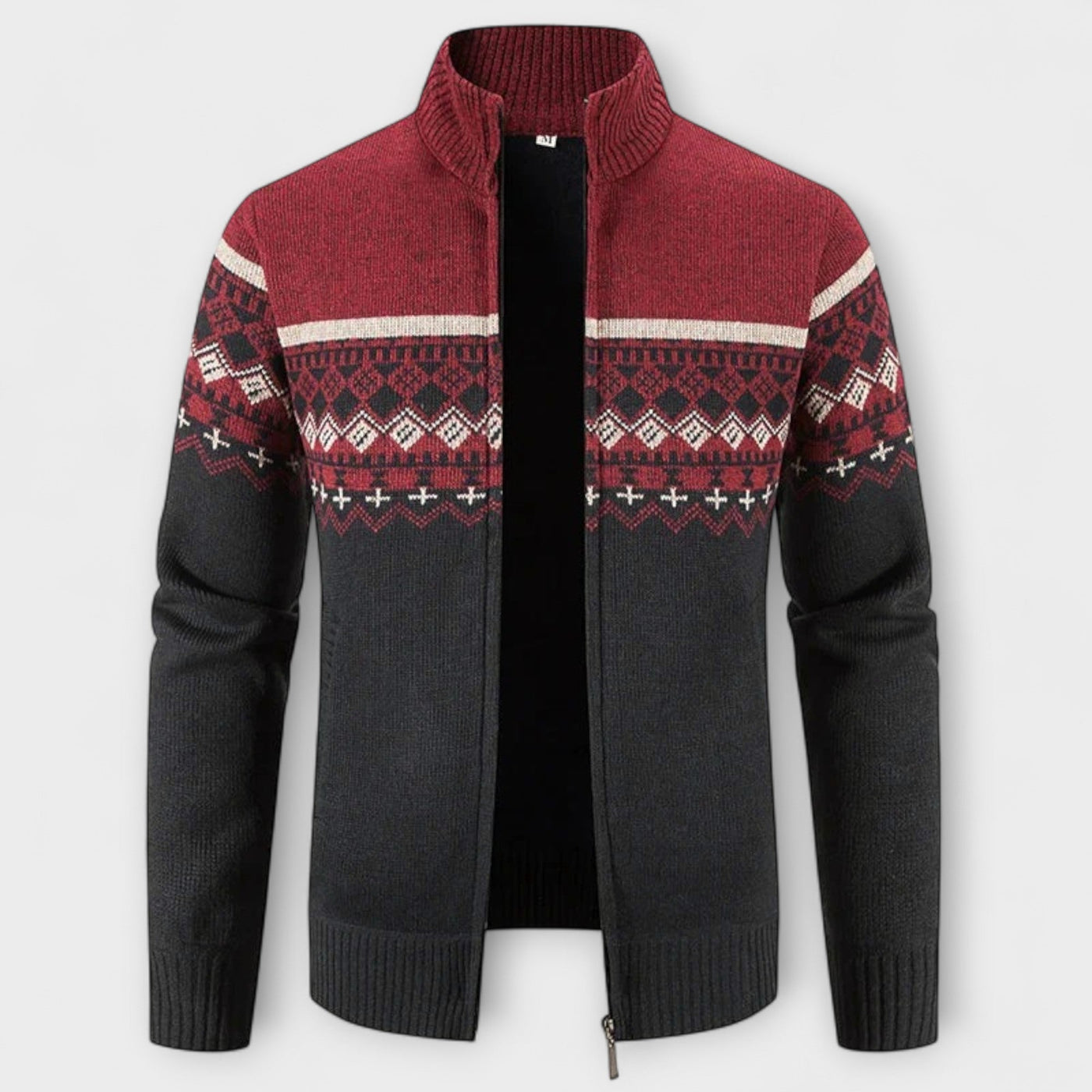 Howard™ – Cardigan con Zip in Maglia Nordica