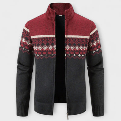 Howard™ – Cardigan con Zip in Maglia Nordica