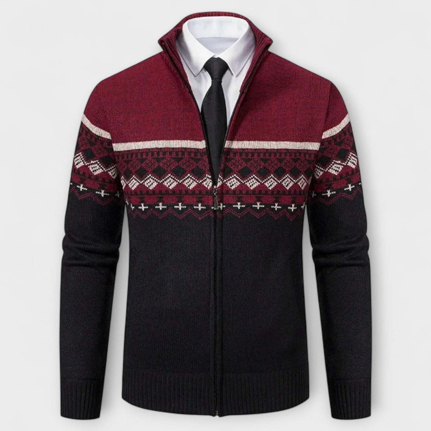 Howard™ – Cardigan con Zip in Maglia Nordica