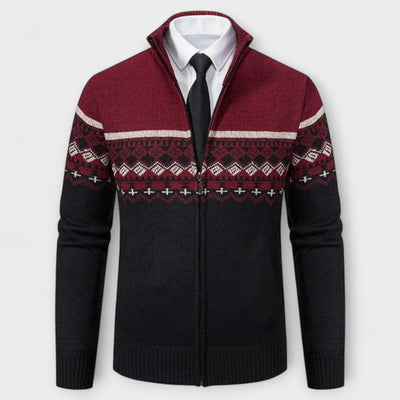 Howard™ – Cardigan con Zip in Maglia Nordica