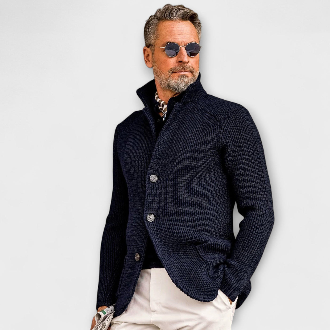 Cardigan Uomo Stile Retro Militare