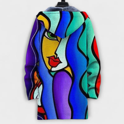 Cardigan lussuoso con ispirazione artistica