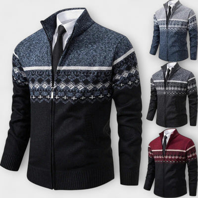 Howard™ – Cardigan con Zip in Maglia Nordica