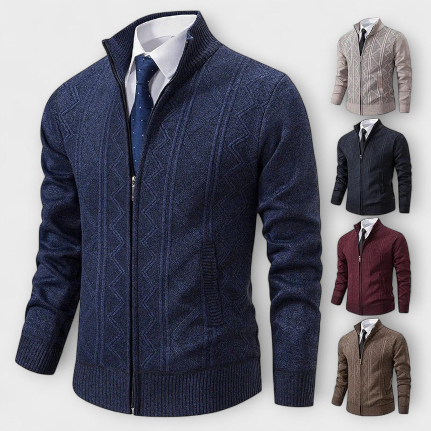 Dawson™ – Cardigan con zip testurizzato